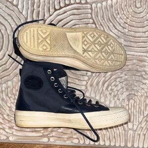 Converse Navy and Tan High-Top Athletic Shoes